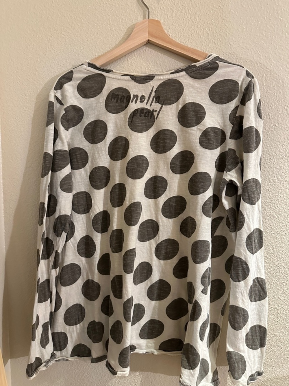 MAGNOLIA PEARL Gray Polka Dot Women's Top OS